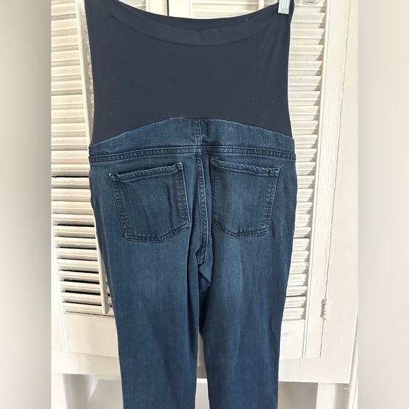 LED Dark Blue Maternity Jeans - Picture 4 of 5